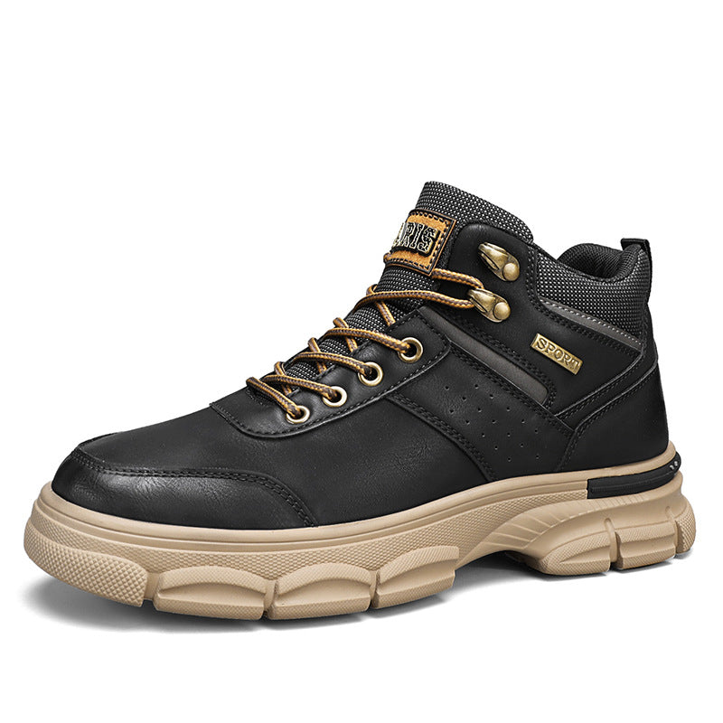 British Style Classic Outdoor Work & Motorcycle Shoes in Black, Brown, Khaki