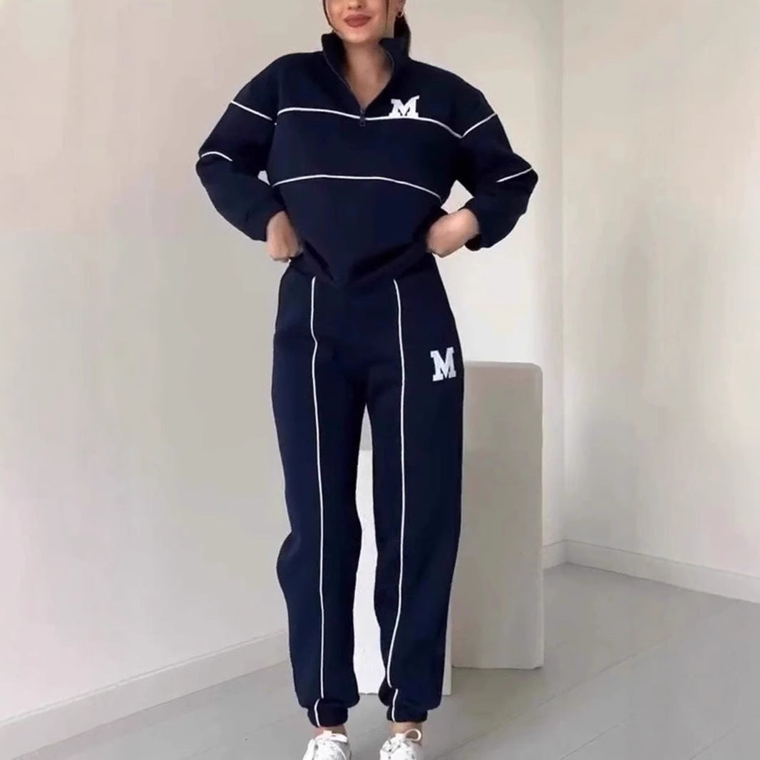 Ensemble survêtement et pantalon de survêtement 2 pièces sans capuche pour femme