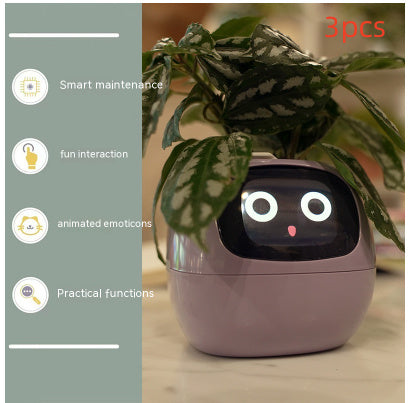 Smart Planter with 7 Sensors & AI Chips for Easy, Fun Plant Care – Over 49 Expressions