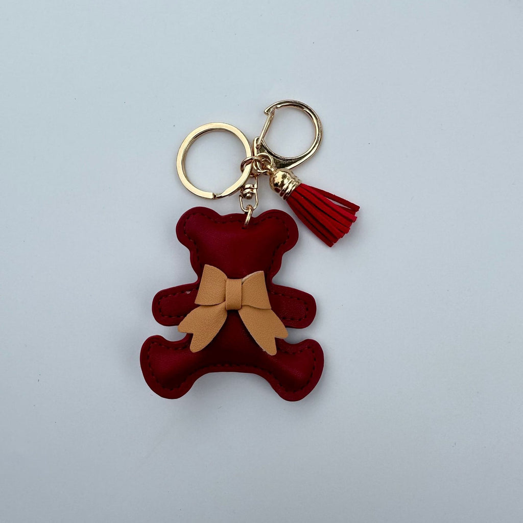 Cartoon Bear Artificial Leather Phone Case Pendant Keychain