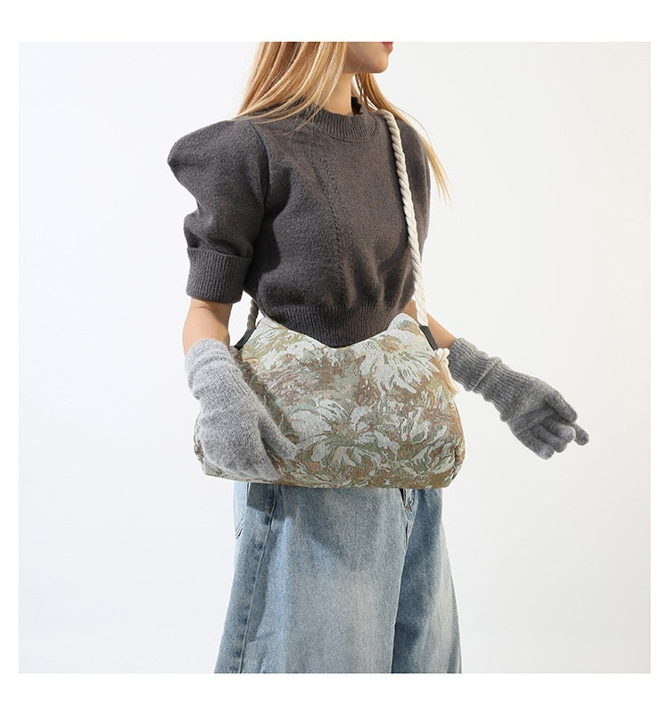 Leopard Print Large Capacity Crossbody Shoulder Bag for Women
