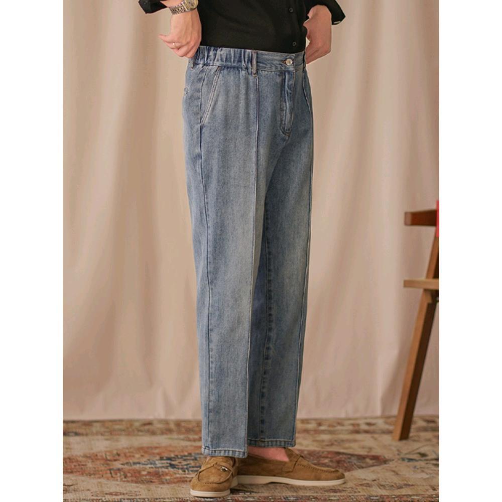 British Style Mid Waist Straight-Leg Cropped Pants