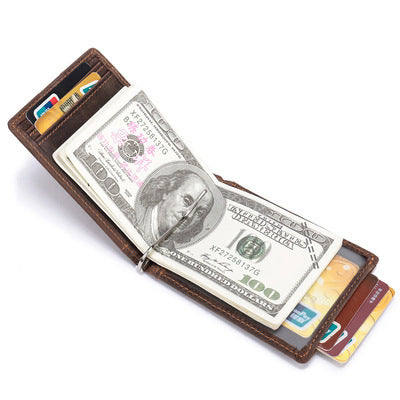 Handmade Leather Wallet RFID Blocking 10x7.5cm