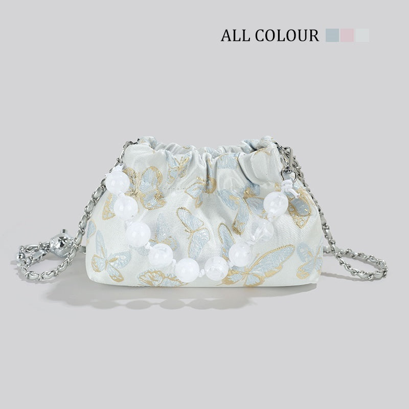 Bow Chain Bucket Crossbody Bag for Women
