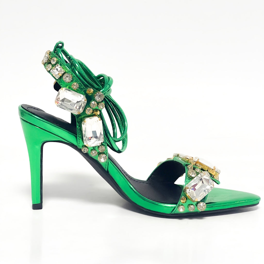 Women's Rivet Rhinestone Stiletto Heels in Multiple Colors & Sizes