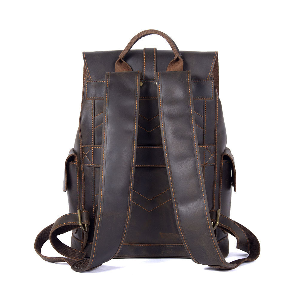 Large-Capacity Leather School & Travel Bag for Men