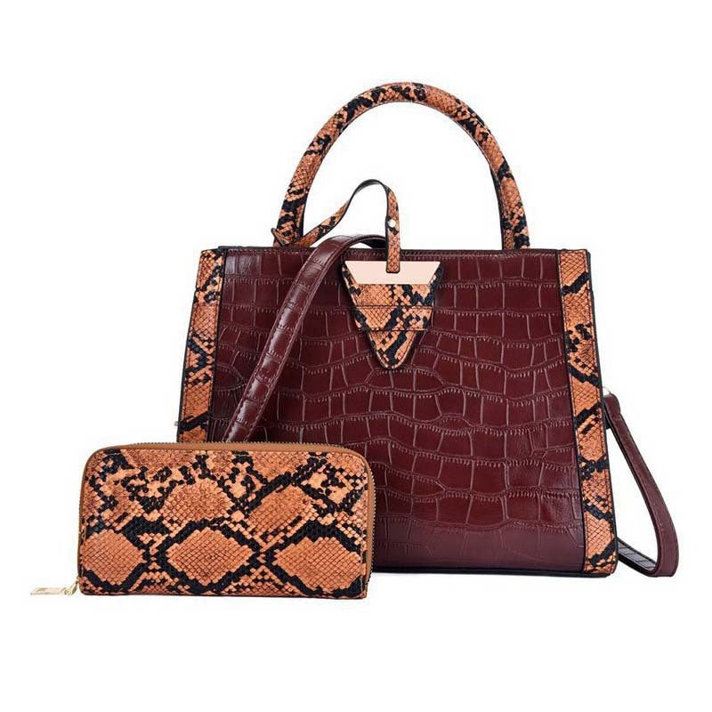Sac à main deux pièces en PU avec bandoulière unique et poche zippée