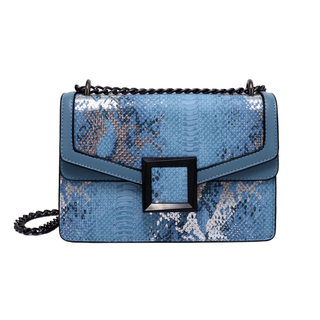 Snake Print Chain Crossbody Shoulder Bag for Women 24x16x10cm