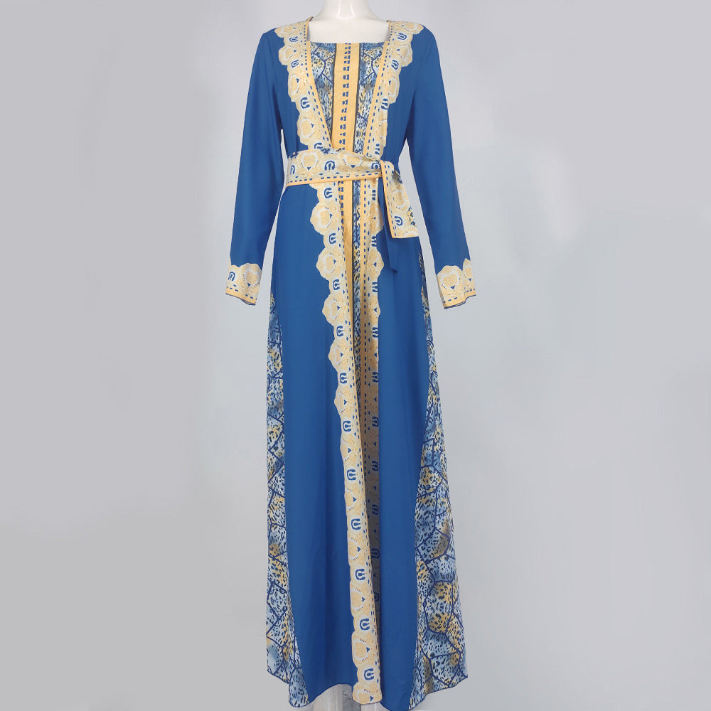 Middle Eastern Printed Muslim Robe Dress