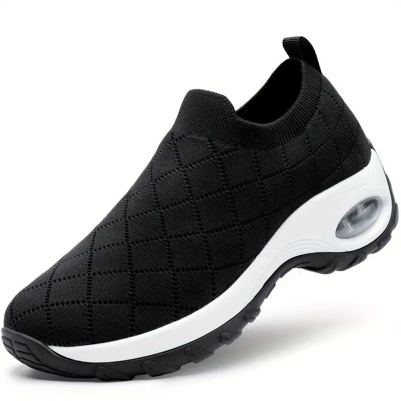 Chaussures décontractées à enfiler à carreaux multicolores pour femme