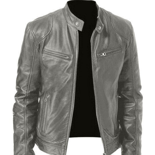 Slim PU Leather Jacket