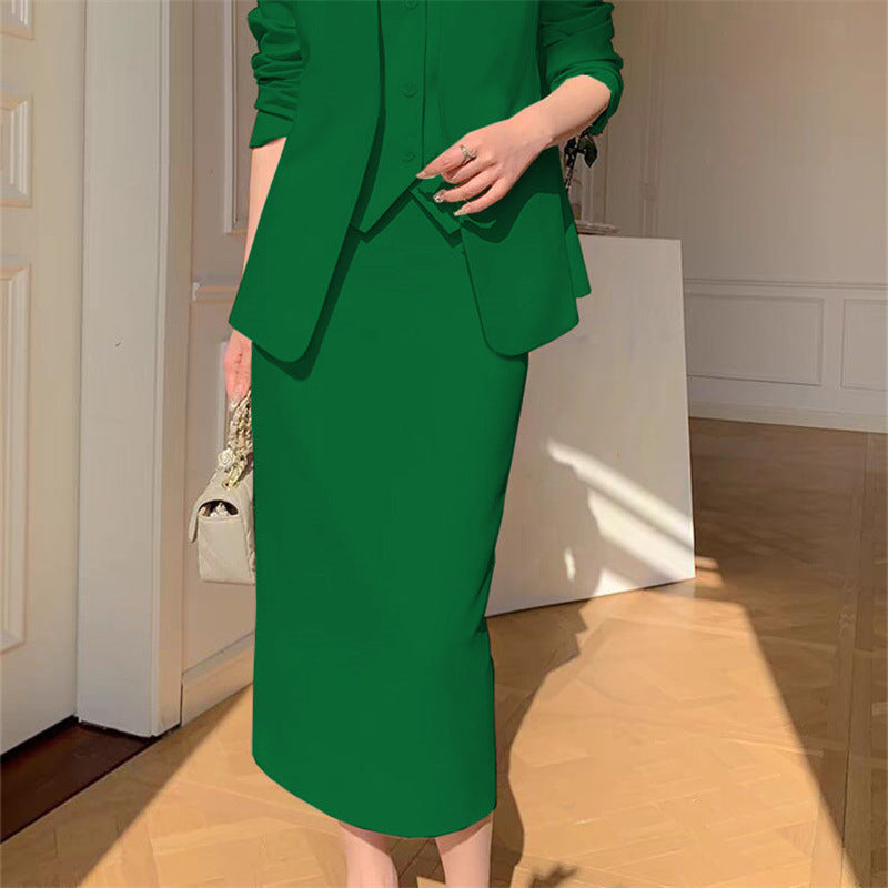 Slimming Loose-fitting Casual Suit Skirt Two-piece Set