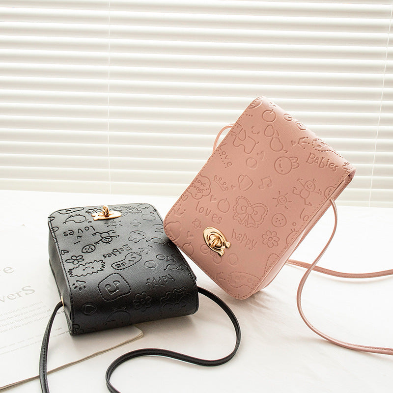 Sweet One Shoulder Small Printed Ladies Phone Bag