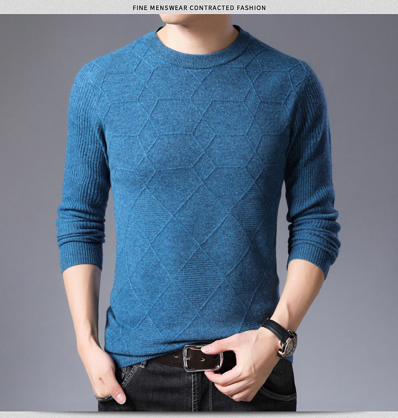 Wool Slim Fit Solid Round Neck Sweater