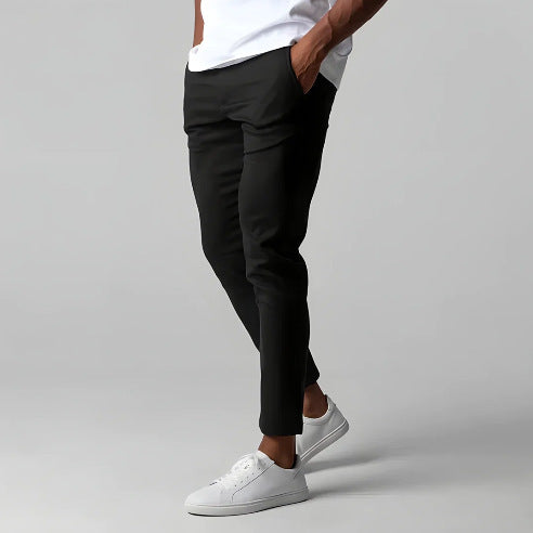 Men's Slim Fit Business Suit Pants Gray Straight