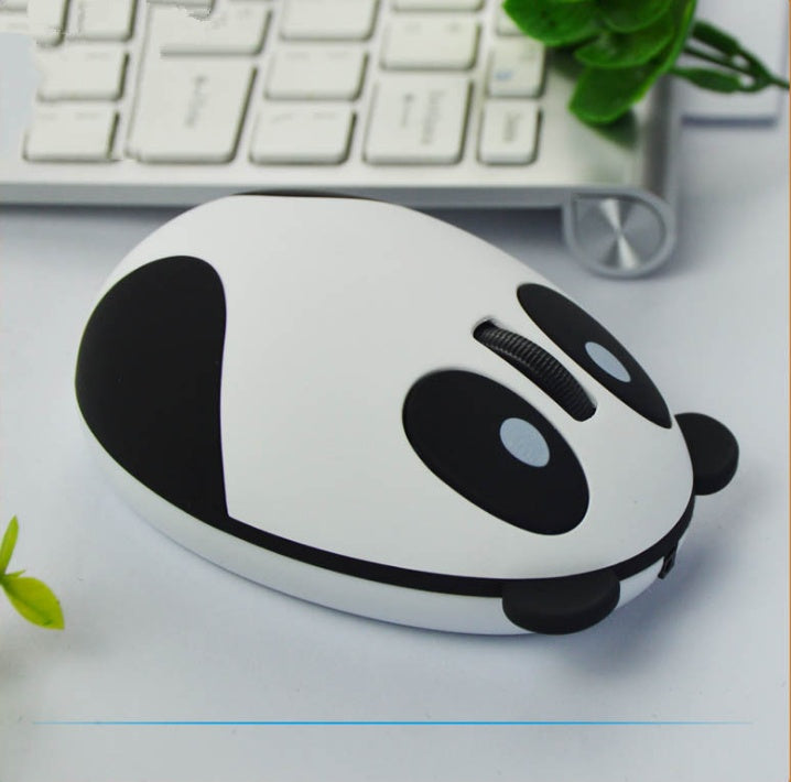 Silent 2.4G Wireless Optical Panda Mouse with Rechargeable Battery and Cute Cartoon Design
