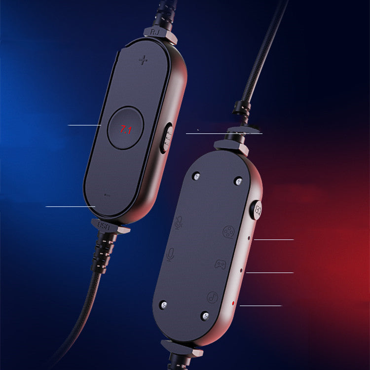 سماعة ألعاب سلكية بمنفذ USB وميكروفون