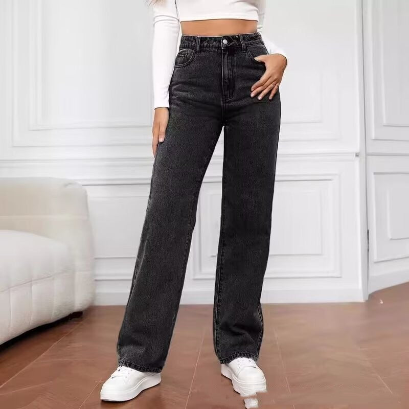 Jean droit taille haute femme - Doux et épicé