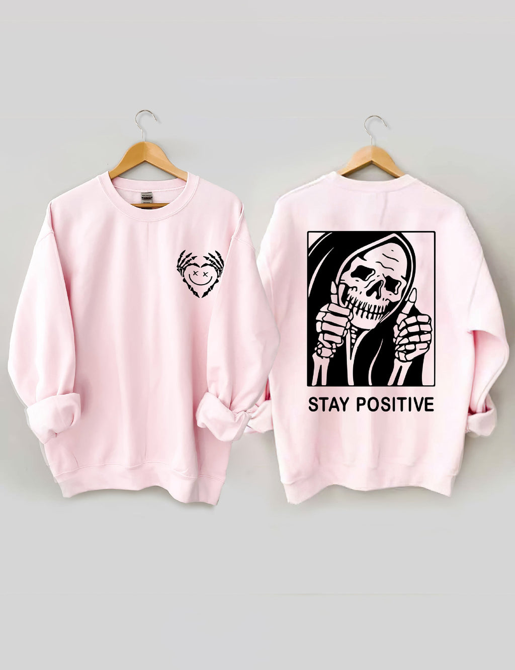Pull Femme en Coton à Imprimé Cœur et Tête de Mort Mignon