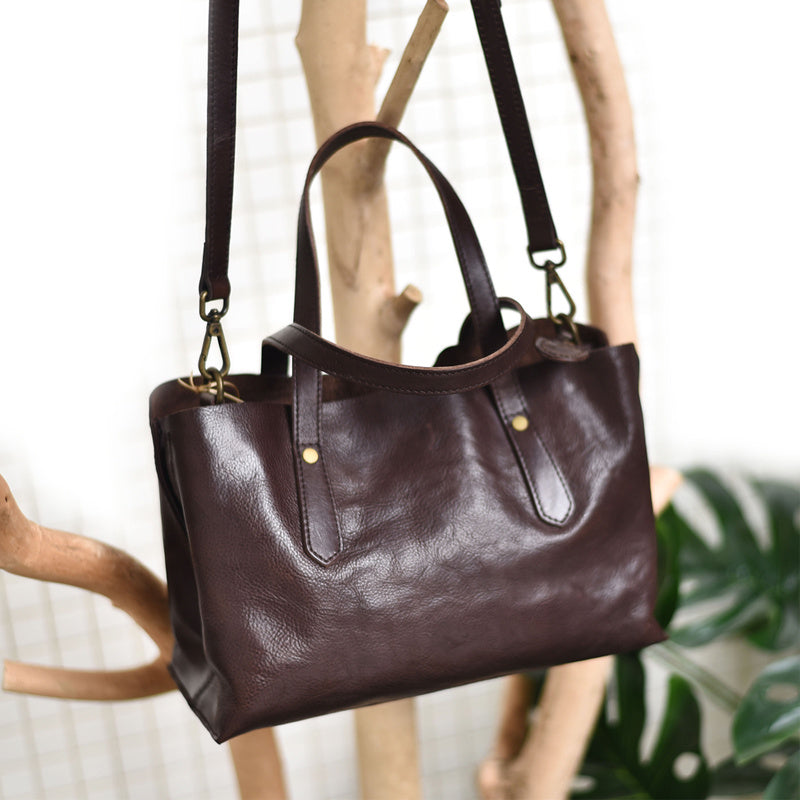 Sac à bandoulière en cuir de vachette fait main pour femme - Couleur unie minimaliste et tendance