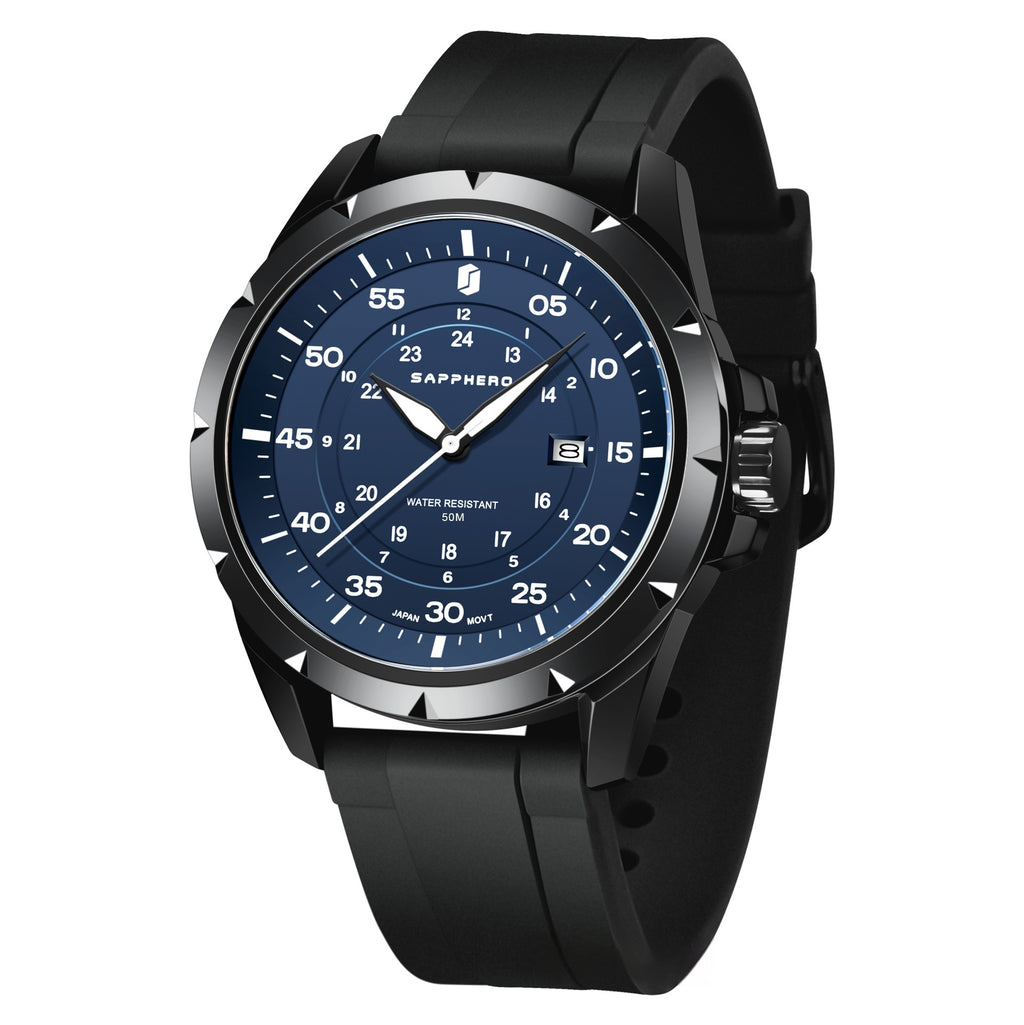 Montre d'examen à quartz étanche en silicone pour homme - Cadeau pour petit ami