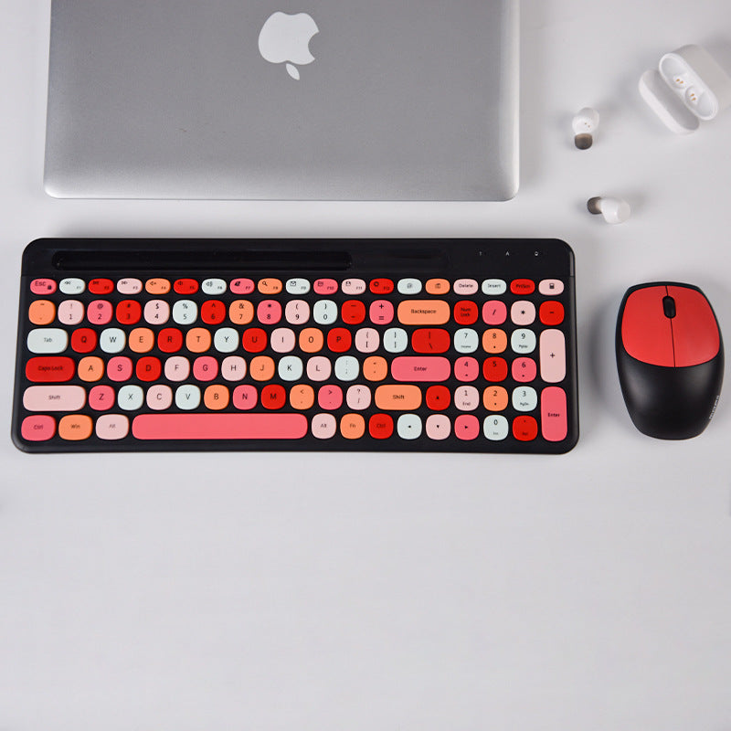 Ensemble clavier et souris de bureau sans fil 2,4 G couleur