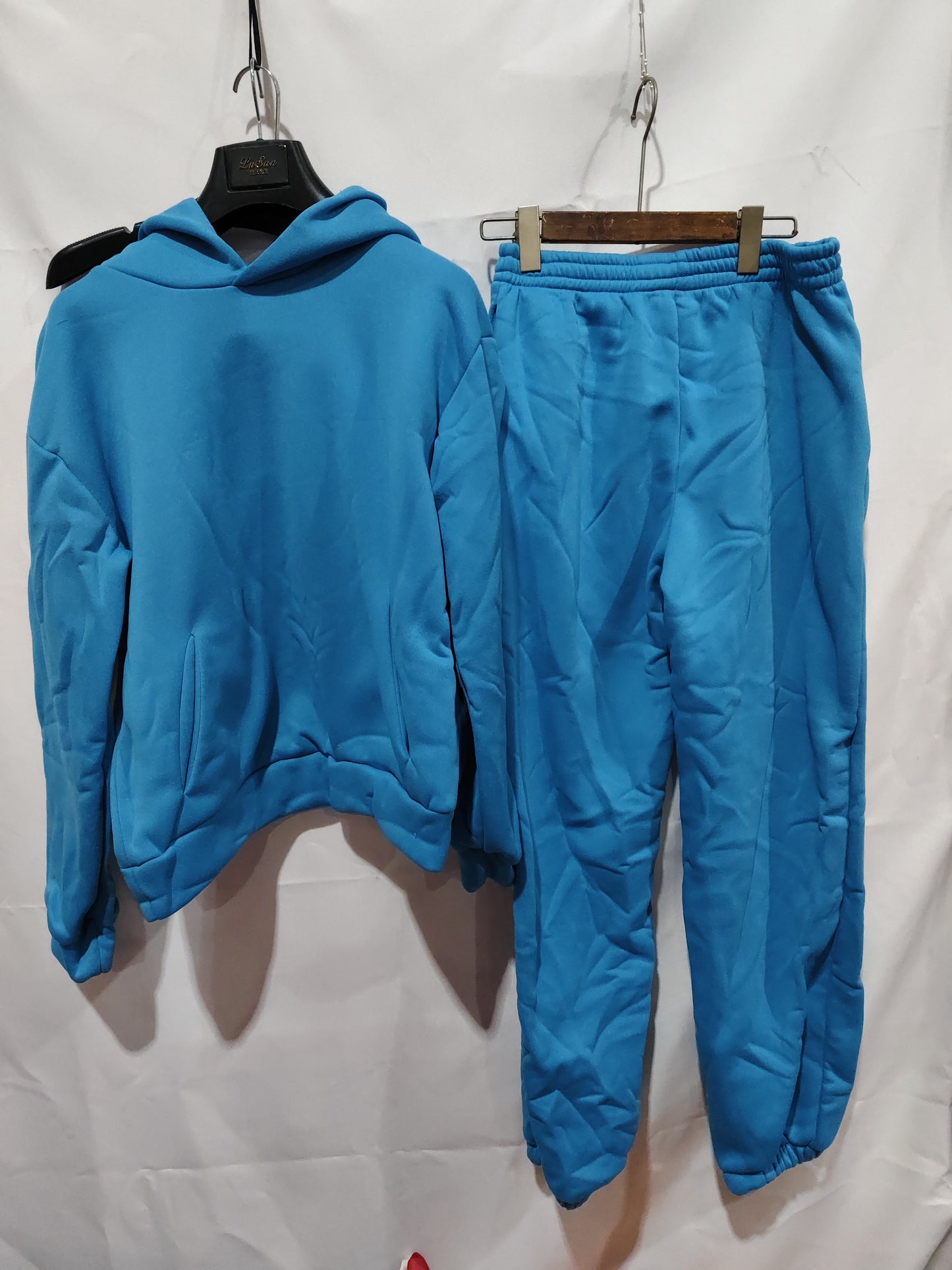 Simple Solid Color Hooded Casual Suit