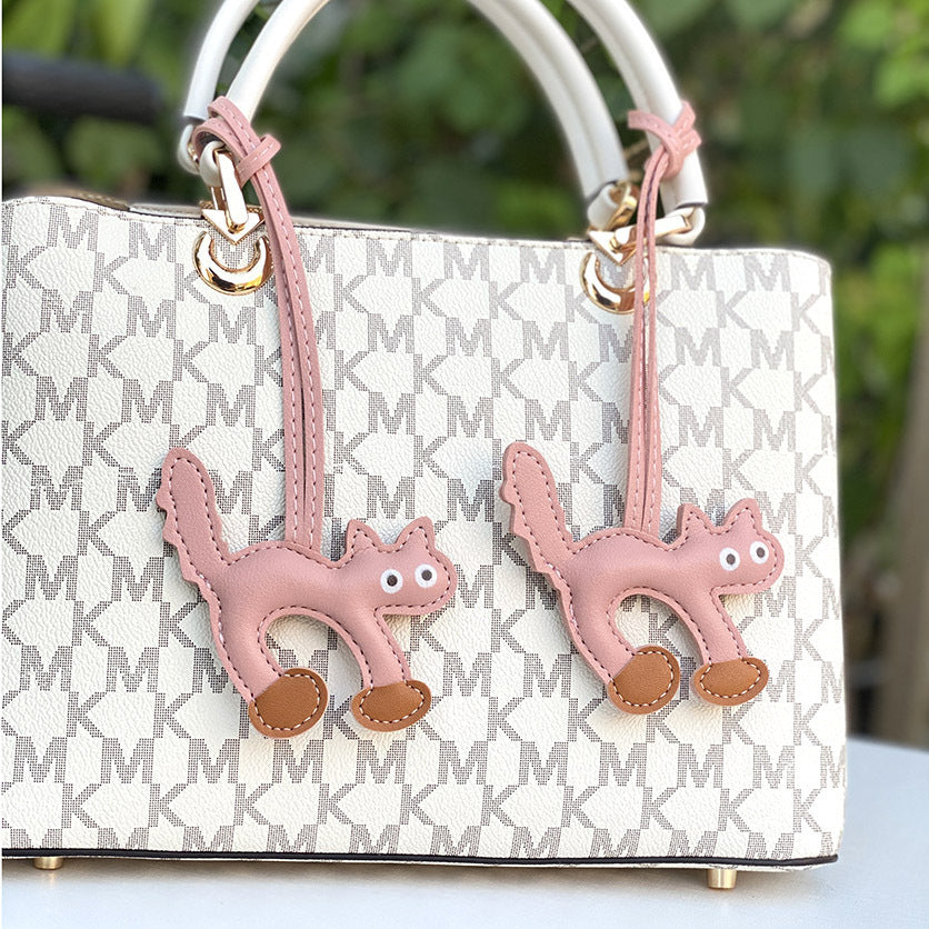 Mini Cat PU Leather Bag Pendant 8.5x9cm