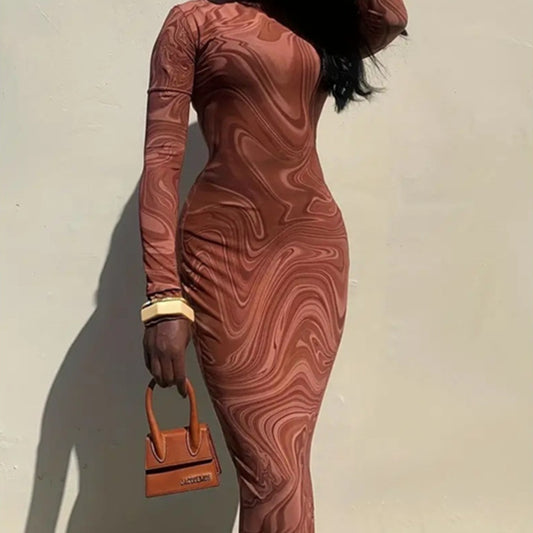 Women's Mid-collar Sexy Polyester Hip Skirt