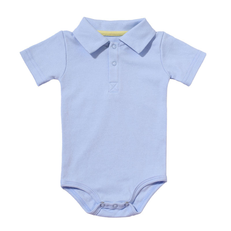 Cotton Short Sleeve Lapel Baby Onesies