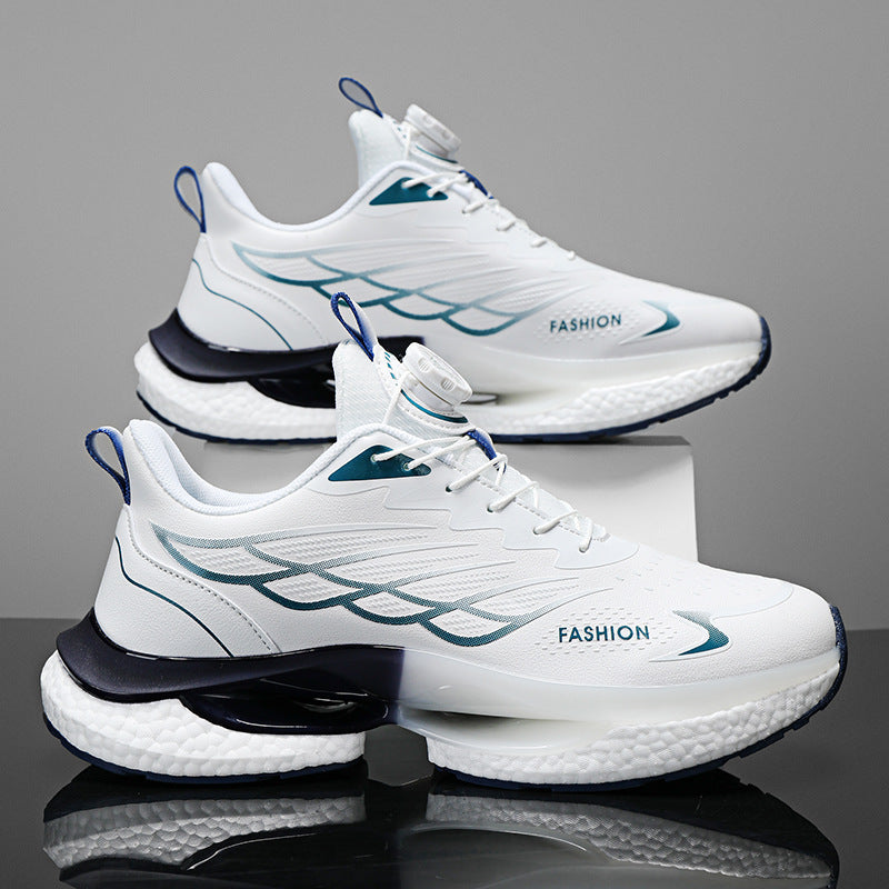 Rotating Button Men's Running Sneakers Lightweight Breathable