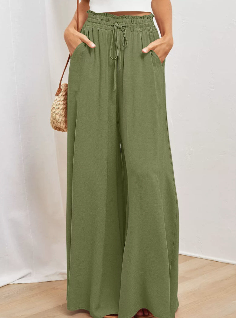 Women's Loose Wide-leg Pants With Pockets