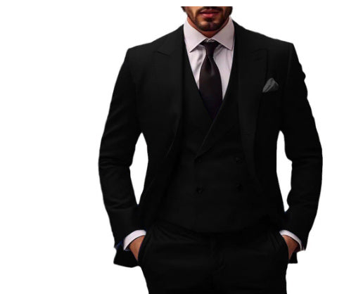 Plus Size Three-Piece Cotton Blend Dress Suit