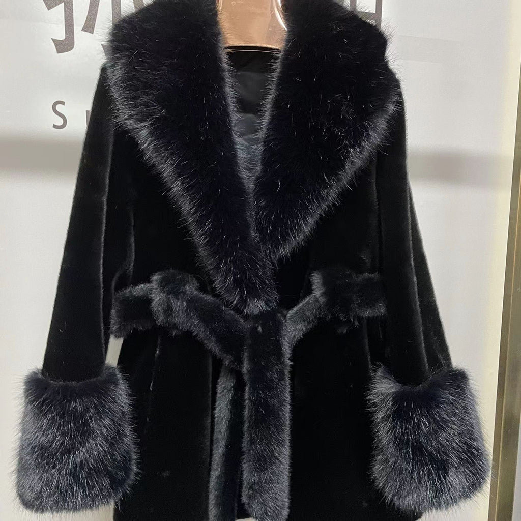 Manteau en fausse fourrure de vison Baoou à manches lanterne, version mode avancée