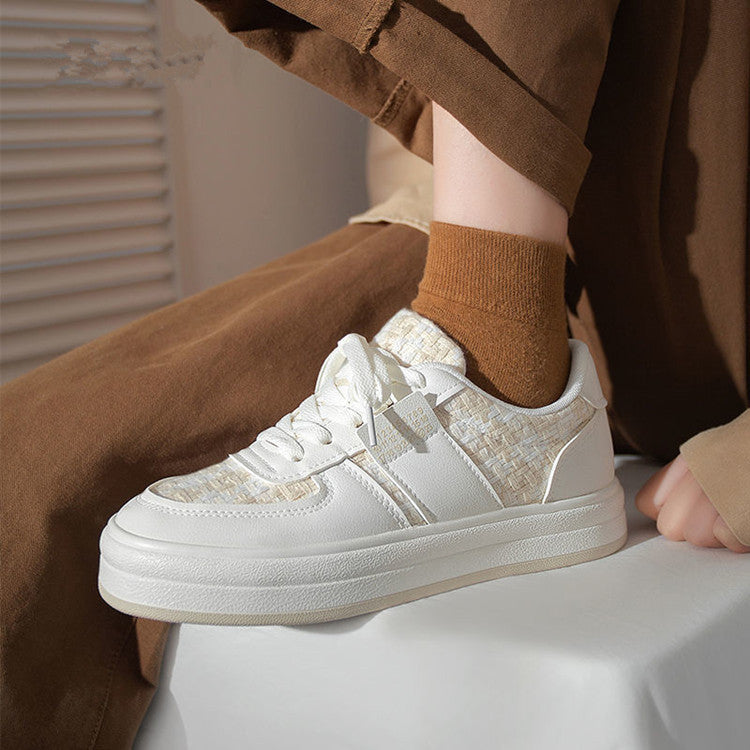 Chaussures de sport basses en toile beige style japonais