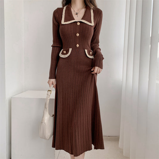 French Style Long Sleeve Knitted Women's Clothing