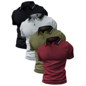 Slim Fit Polo Shirt Lapel Short Sleeve Golf Sports Top