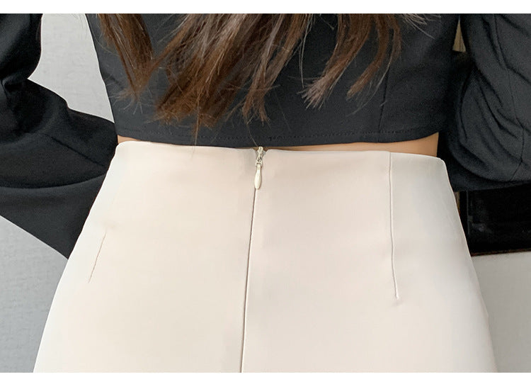 High Waist Commuter Suit Pants for Women in Black & Apricot
