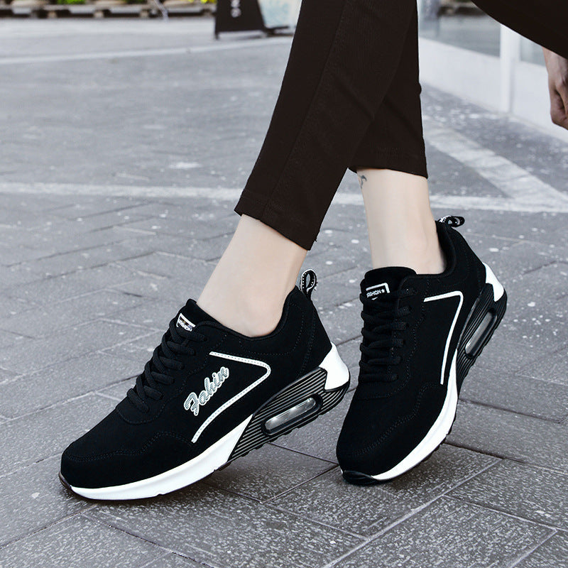 Plus Size Spring Leather Air Cushion Sports Shoes
