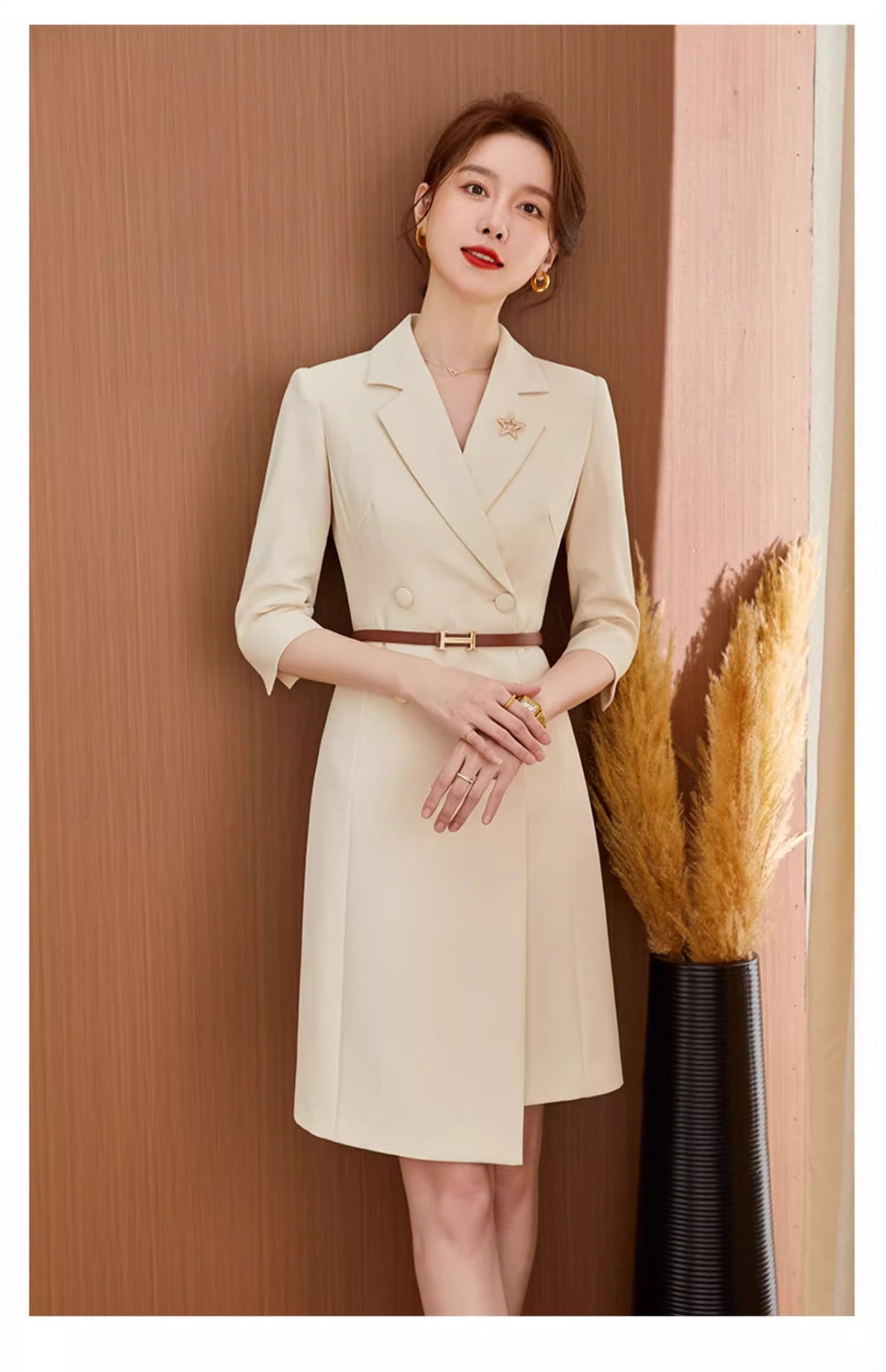 White Business Suit And Dress Temperament