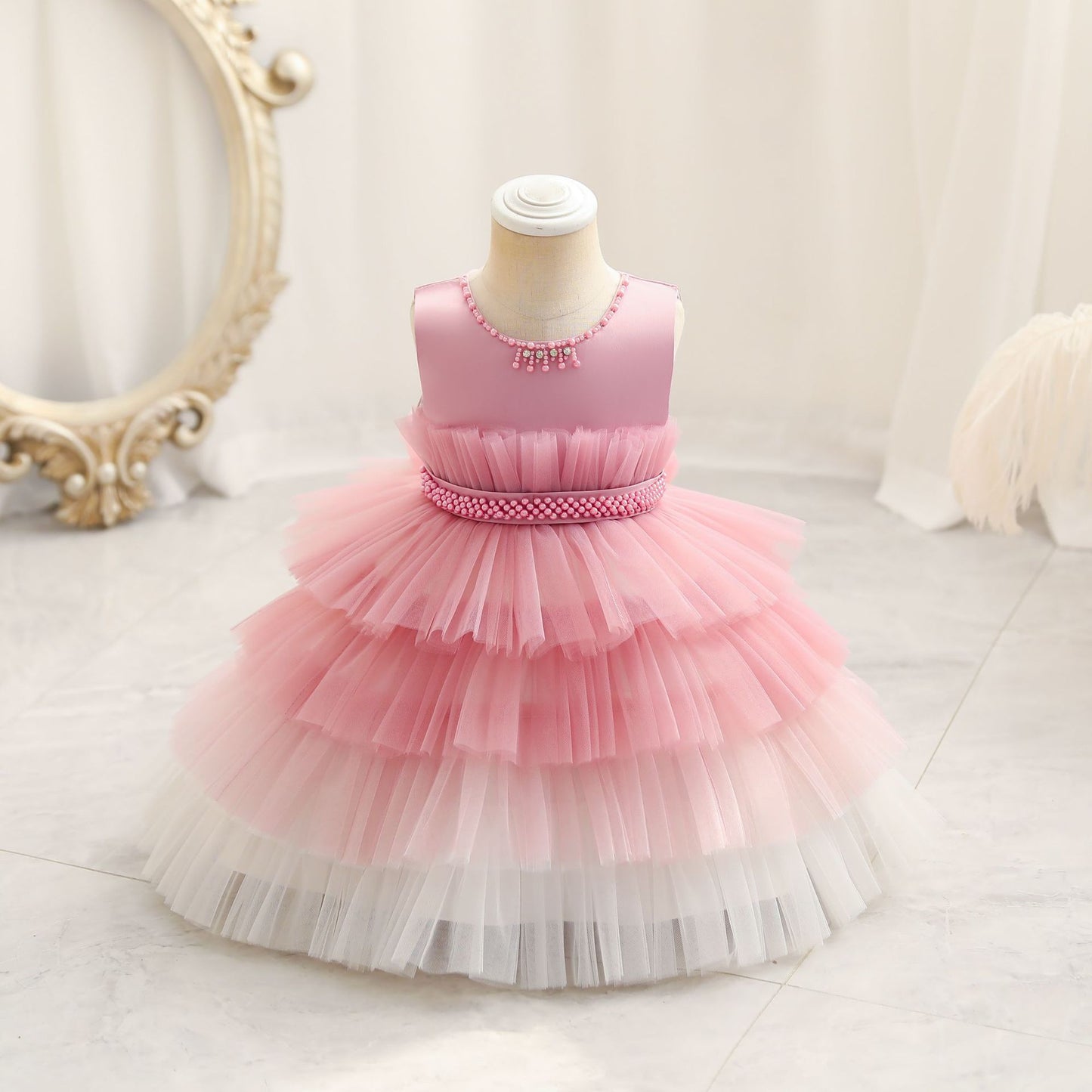 Gradient Cake Dress Children's Dress Princess Dress