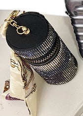 Mini porte-clés de rangement en soie pour écharpe 9,7 x 5 cm