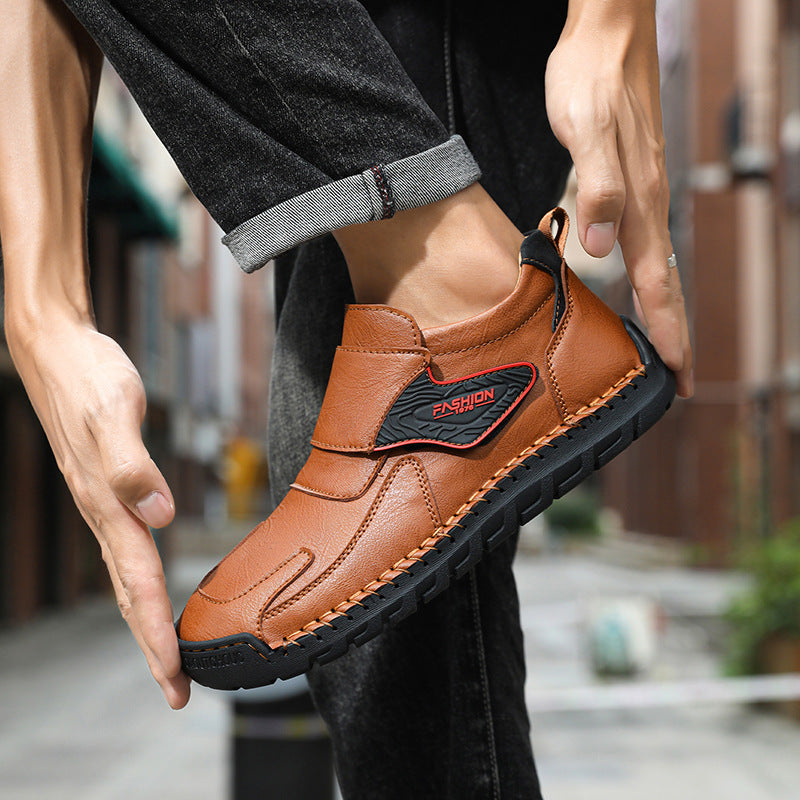 Handmade Leather Casual Stitching Platform Shoes Plus Size