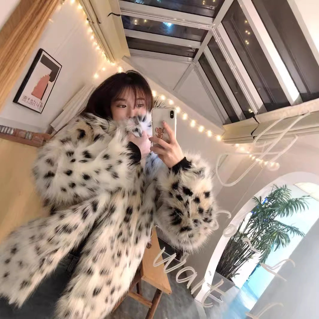 Women's Short Elegant Tigercat Leopard Print Casual Coat