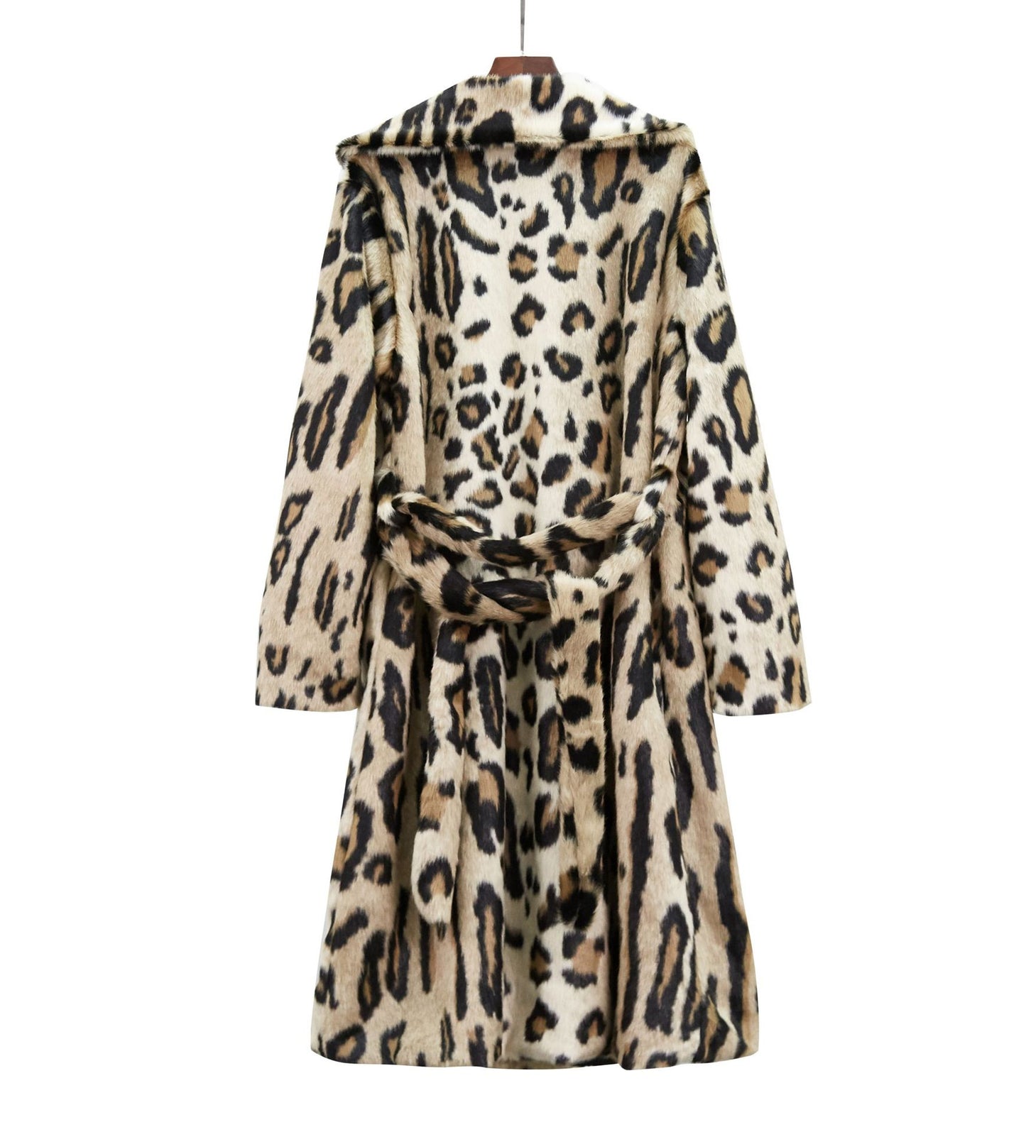 Long Plush Women's Belted Trench Coat