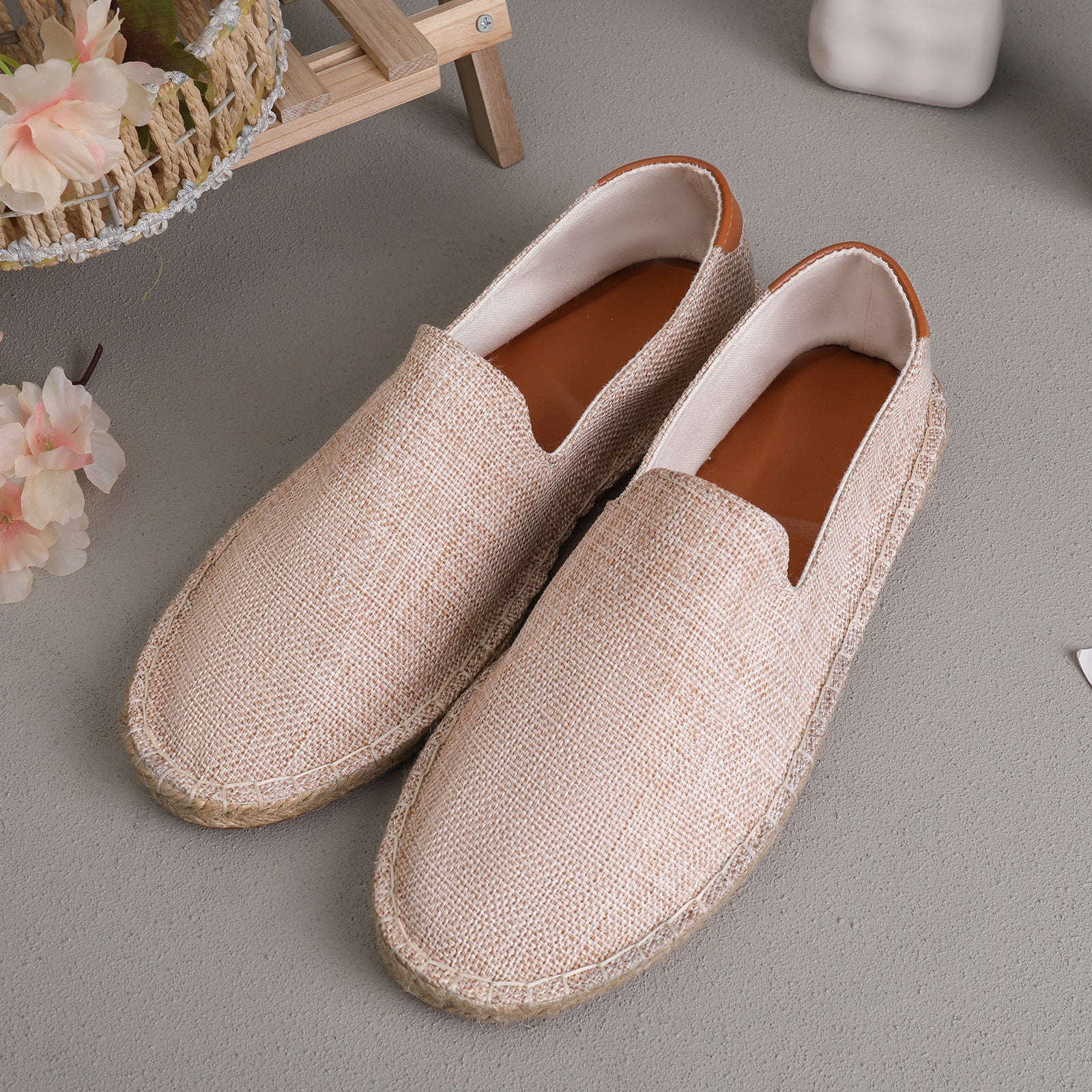 Mocassins en toile respirants et absorbants pour hommes