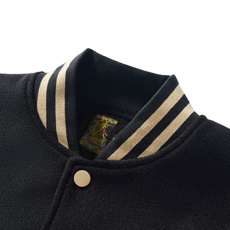 Veste brodée lourde pour hommes de style chinois, noire, tailles M-3XL
