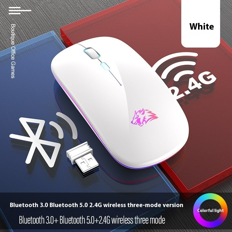 Mute Wireless Charging Bluetooth Mouse with Luminous Light