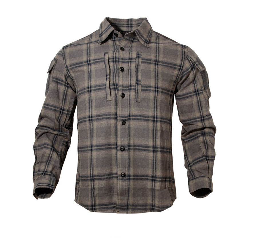 Free Man Plaid Shirt Long-sleeved Loose Plaid Shirt European And American Plaid Shirt Mid-length