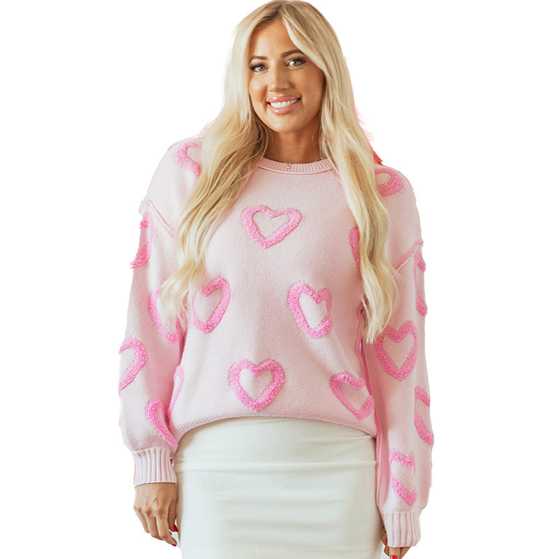 Pull en maille épaisse à col rond pour femme